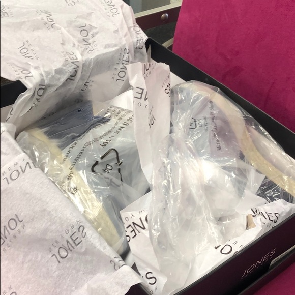 Two Tassel Indigo Denim Wedged Slides, 9.5 - Picture 7 of 7